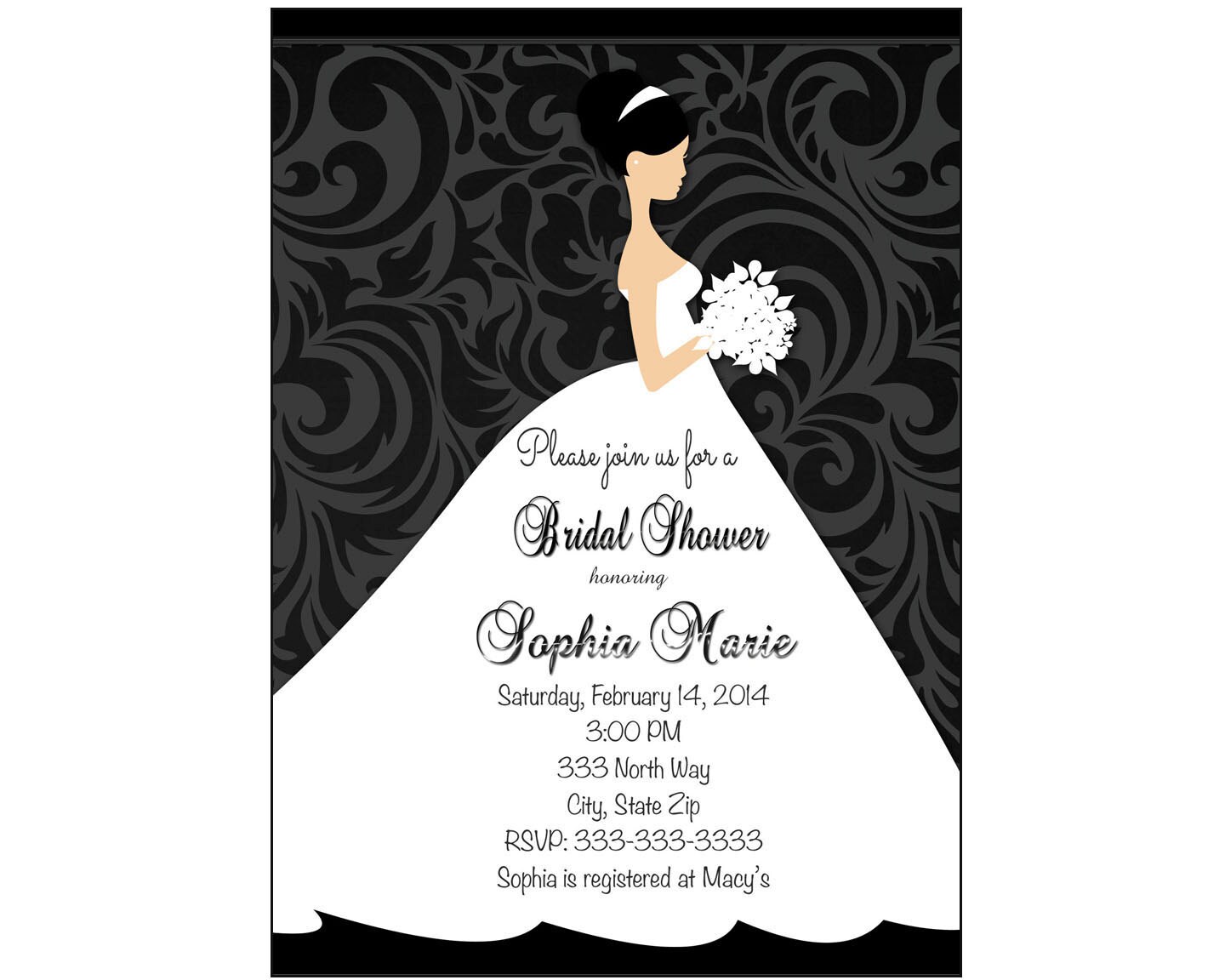Bridal Shower Invitation Wedding shower Invitation Wedding