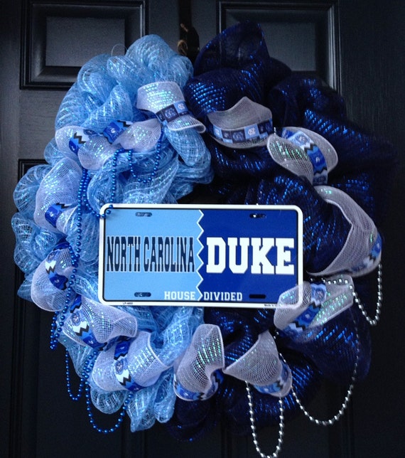 Items similar to UNC/Duke "A House Divided" Wreath on Etsy