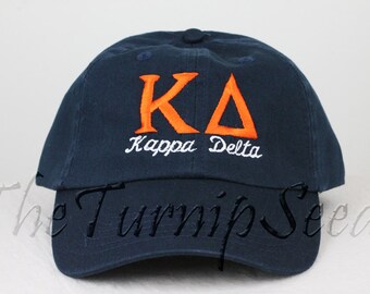 Kappa Delta Sorority Baseball Cap - Custom Color Hat and Embroidery.