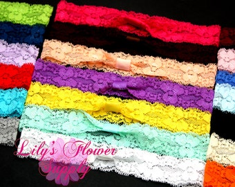 New 1 Inch Wide Lace Headbands - Set of 3 or more Choose Colors - Interchangeable headbands - Baby headbands - Wholesale Headbands