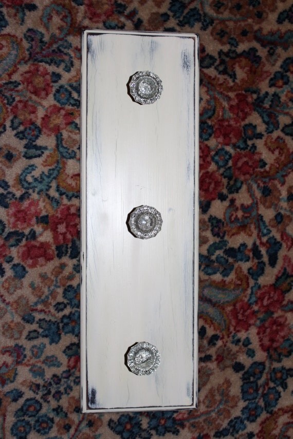 Three glass door knob coat hanger