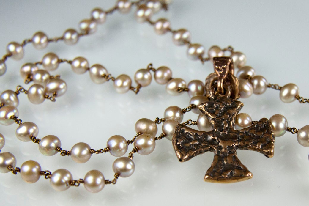 Iron Maiden Necklace fresh water pearl necklace