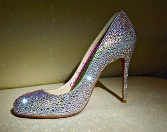 Items similar to Lucy Glitter Heels Size 8 on Etsy