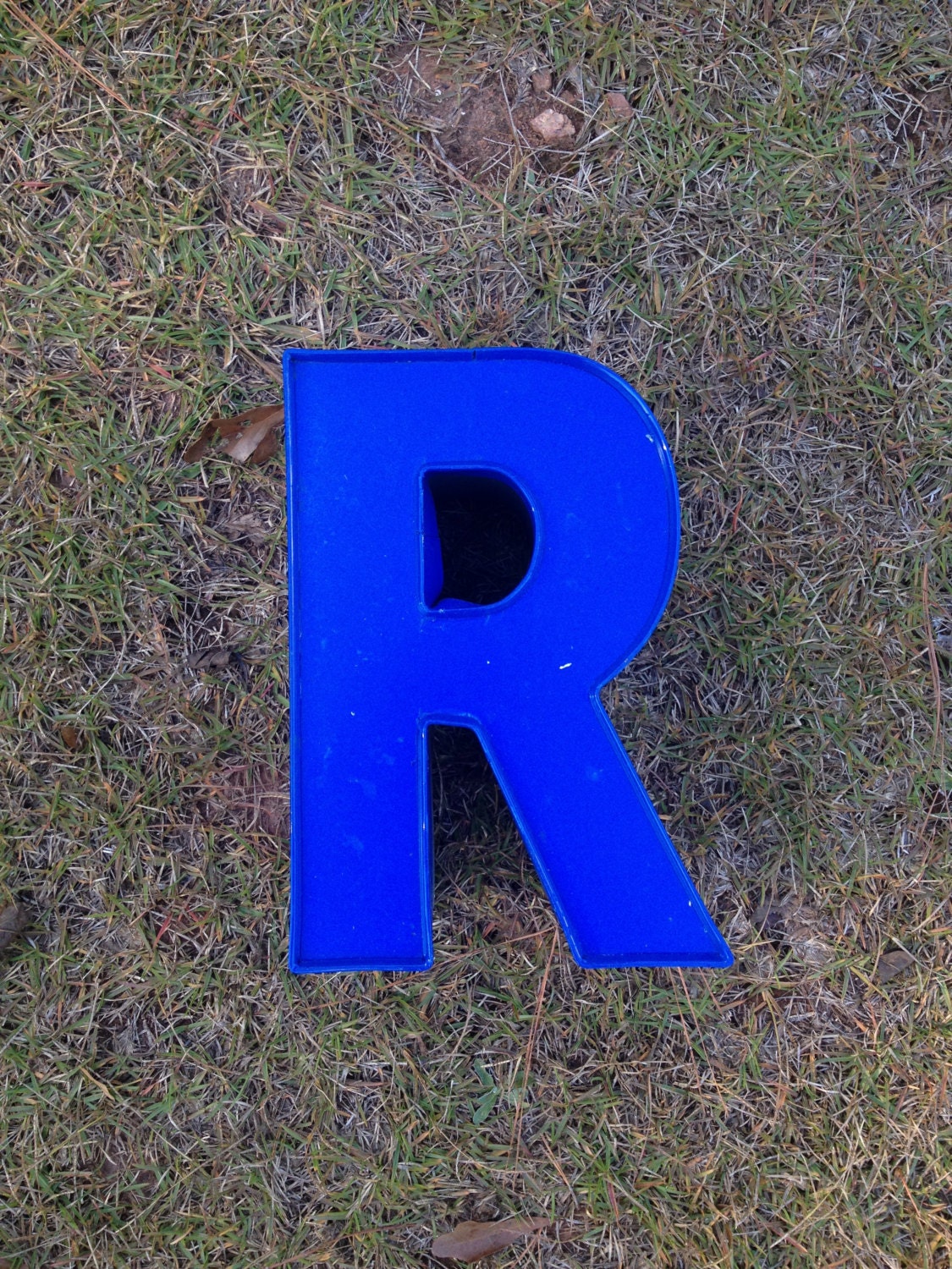 Large Reclaimed Grey Channel Letter R with by gpReclaimedLetters