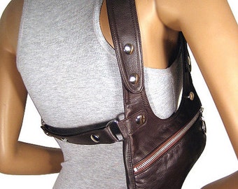 Shoulder holster darkbrown leather holster bag leather holster bag ...