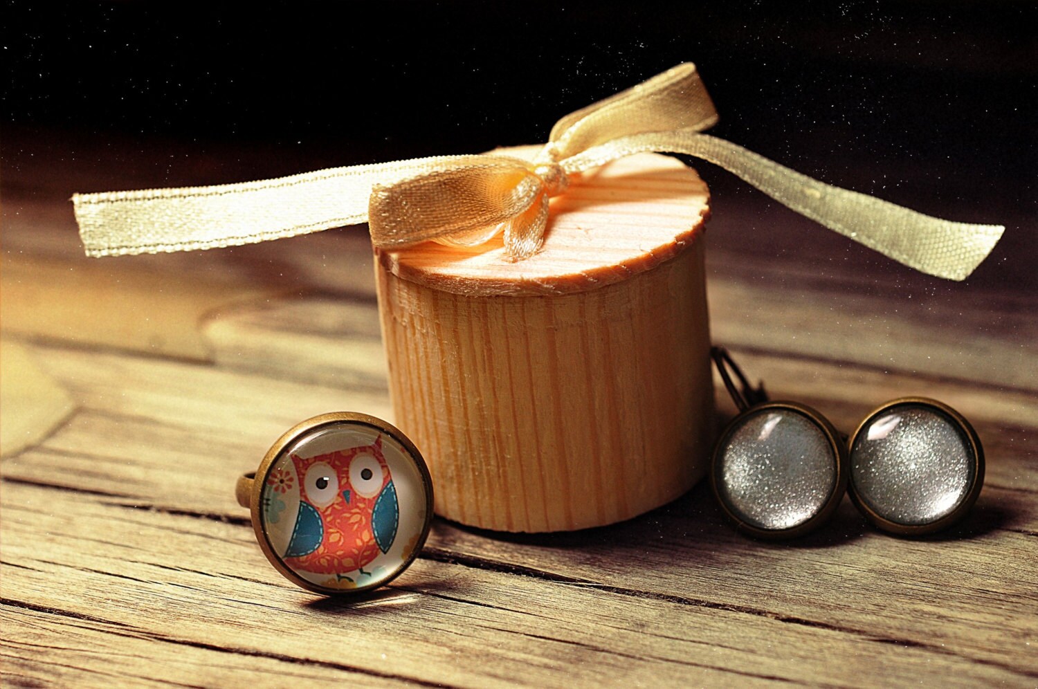 Colorful books ring adjustable ring statement ring by SomeMagic