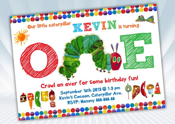 Etsy Very Hungry Caterpillar Invitations 1