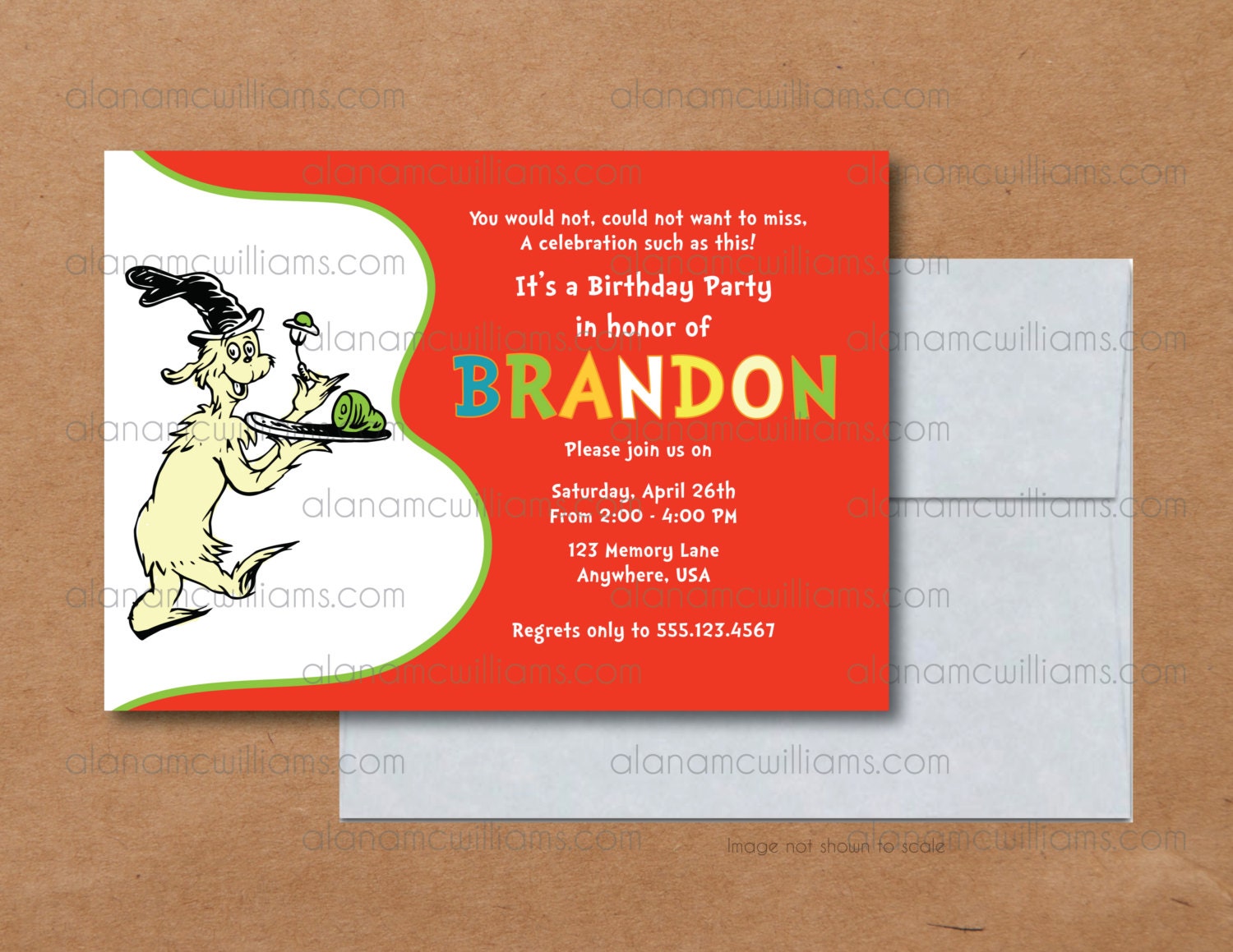 Green Eggs and Ham Birthday Party Invitation Dr. by PaperieThings