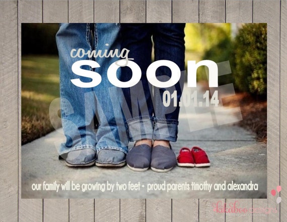 Items similar to Personalized Pregnancy Announcement - Coming Soon on Etsy