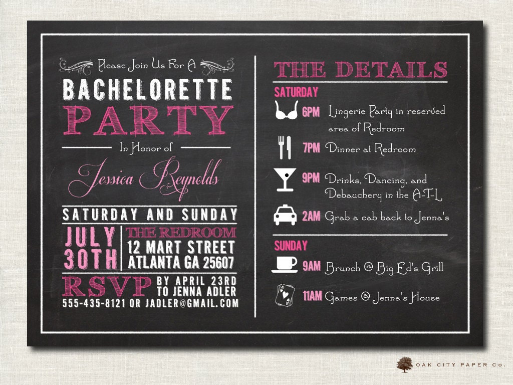 Bachelorette Invitation Template 6