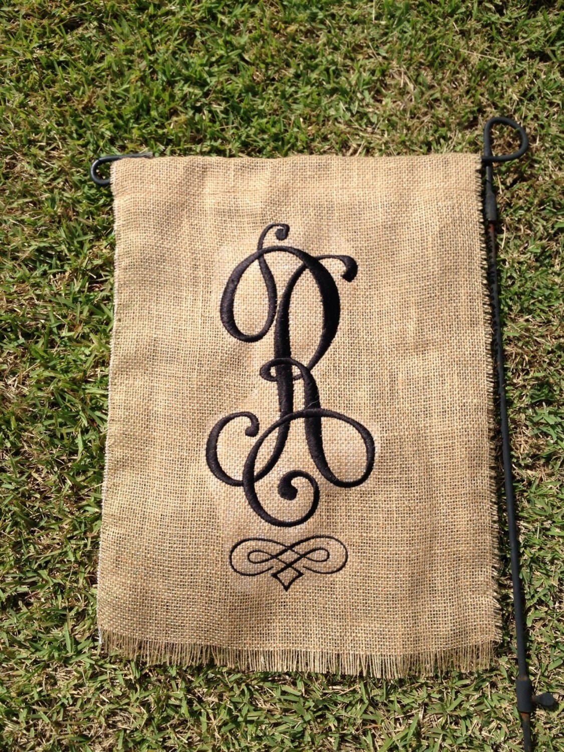 Embroidered Burlap Garden Flag by myenchantedthreads on Etsy