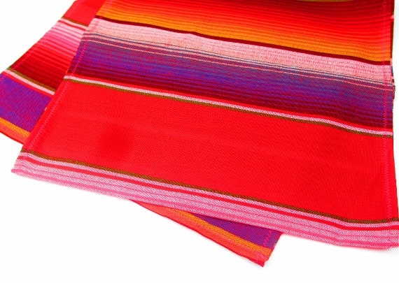 Fabric cloth Runner, table Serape from    Table runner mexican Authentic table Mexico Mexican