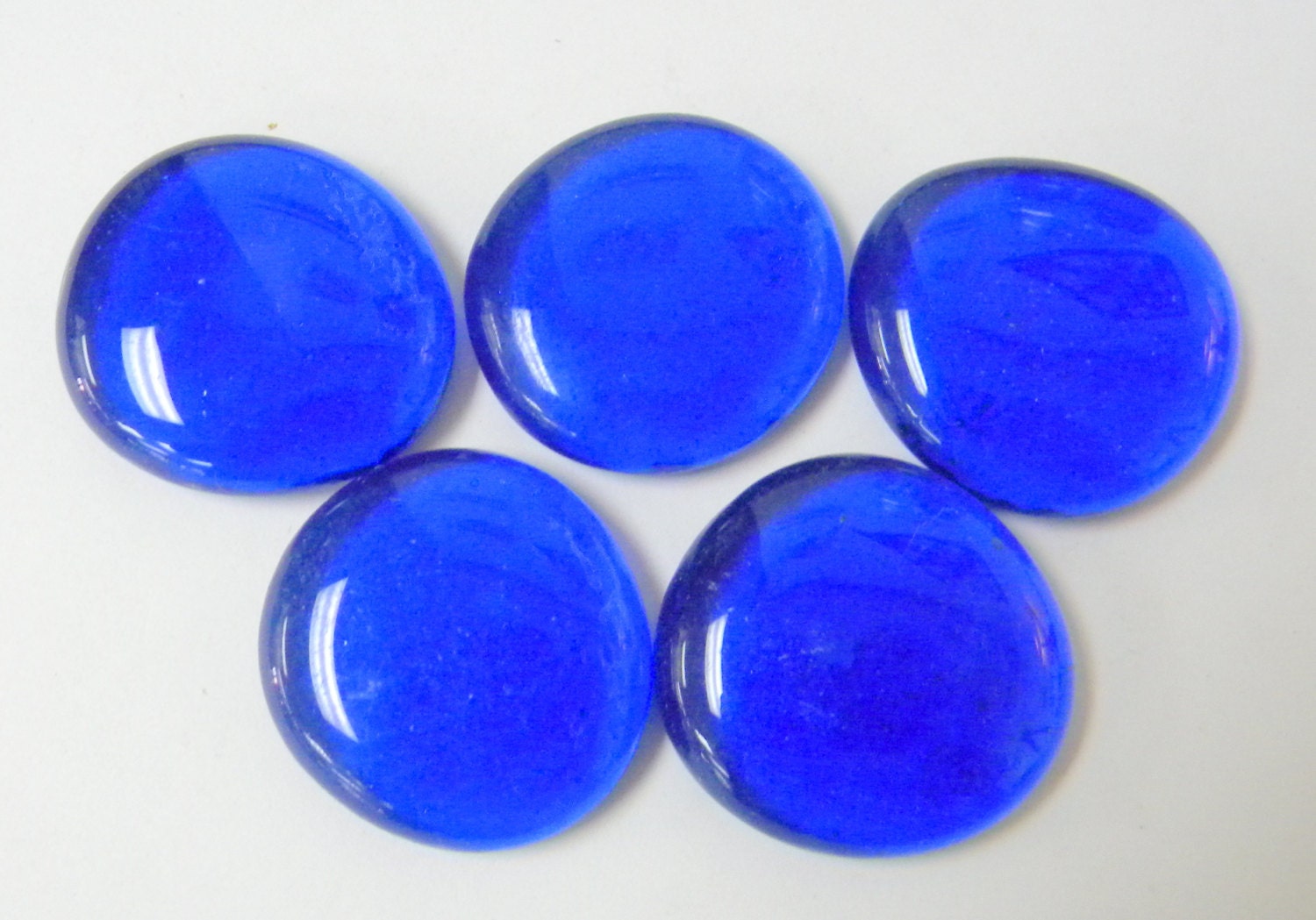 5 Large Sapphire Cobalt Blue Glass Gems GM 3003