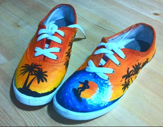 Custom Sunset Beach Surf shoes