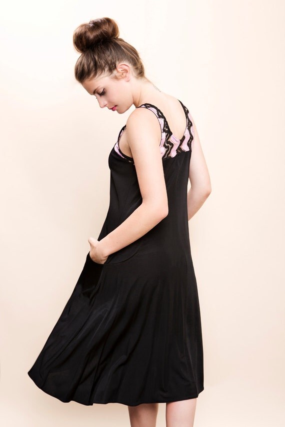 Black dress summer dress midi dress loose by IsidoraFashion