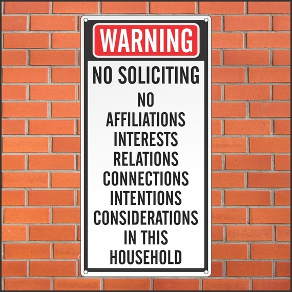 no soliciting sign funny sign 12 x 24 aluminum sign