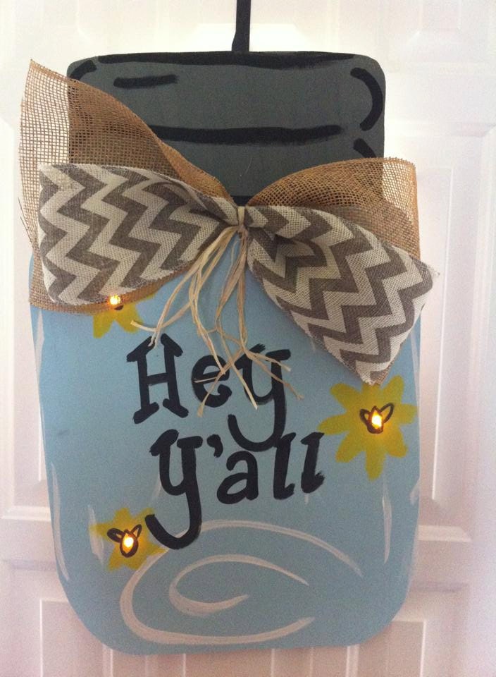 Mason Jar Door Hanger by CraftyFriday on Etsy