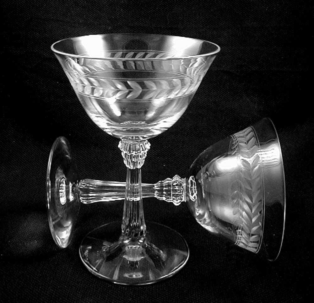 Vintage WEDDING or ANNIVERSARY Champagne GlassesArt Deco