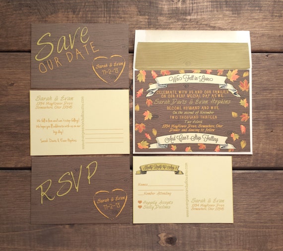 Fall Wedding Invitations Packages 1