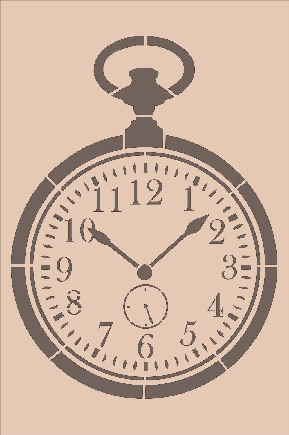 Stencils Vintage Pocket Watch Clock Stencil by SuperiorStencils