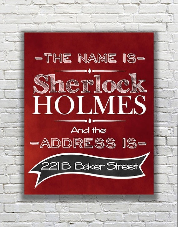 Items similar to BBC's SHERLOCK Quote My Name is Sherlock Holmes and