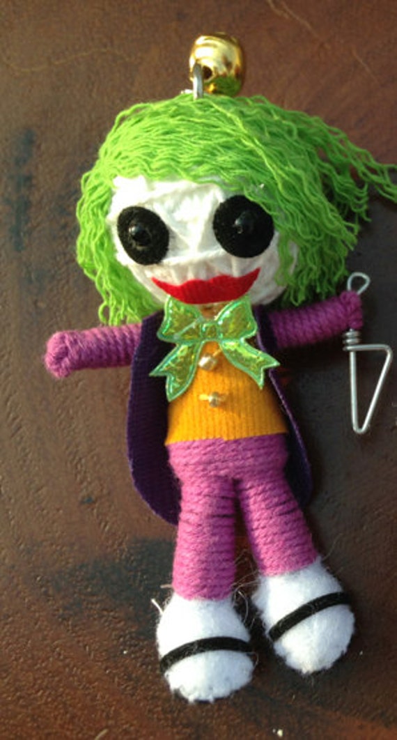 Voodoo Handmade Doll of String Keyring The Joker by MyGameOfDolls