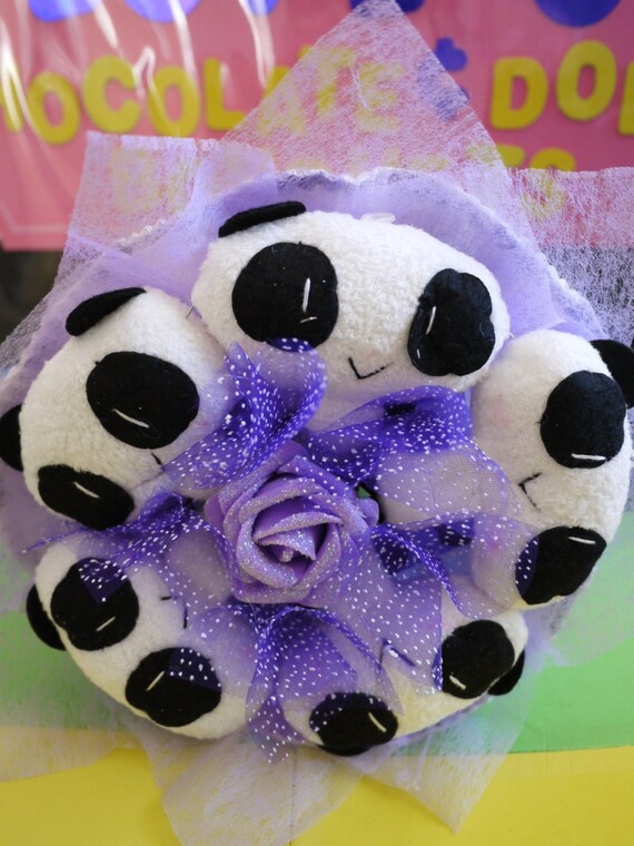 Panda Plush Flower Bouquet. Great Birthday/Anniversary/Wedding