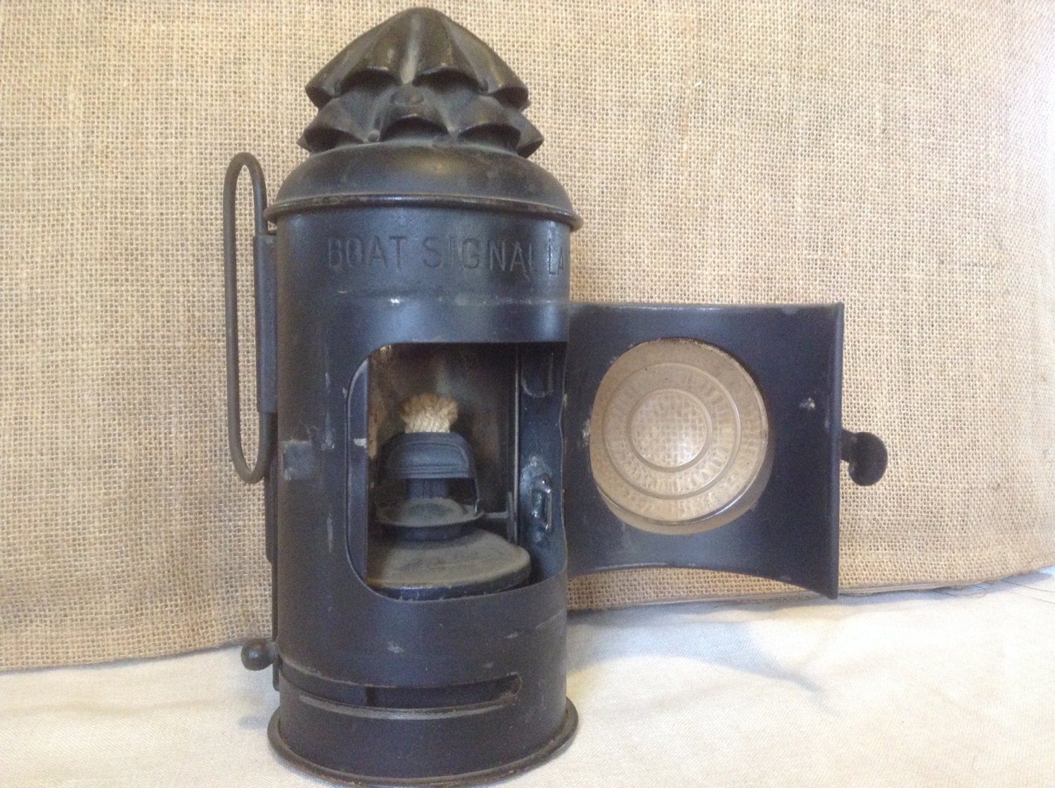Antique Vintage Boat Signal Lantern Nautical Kerosene