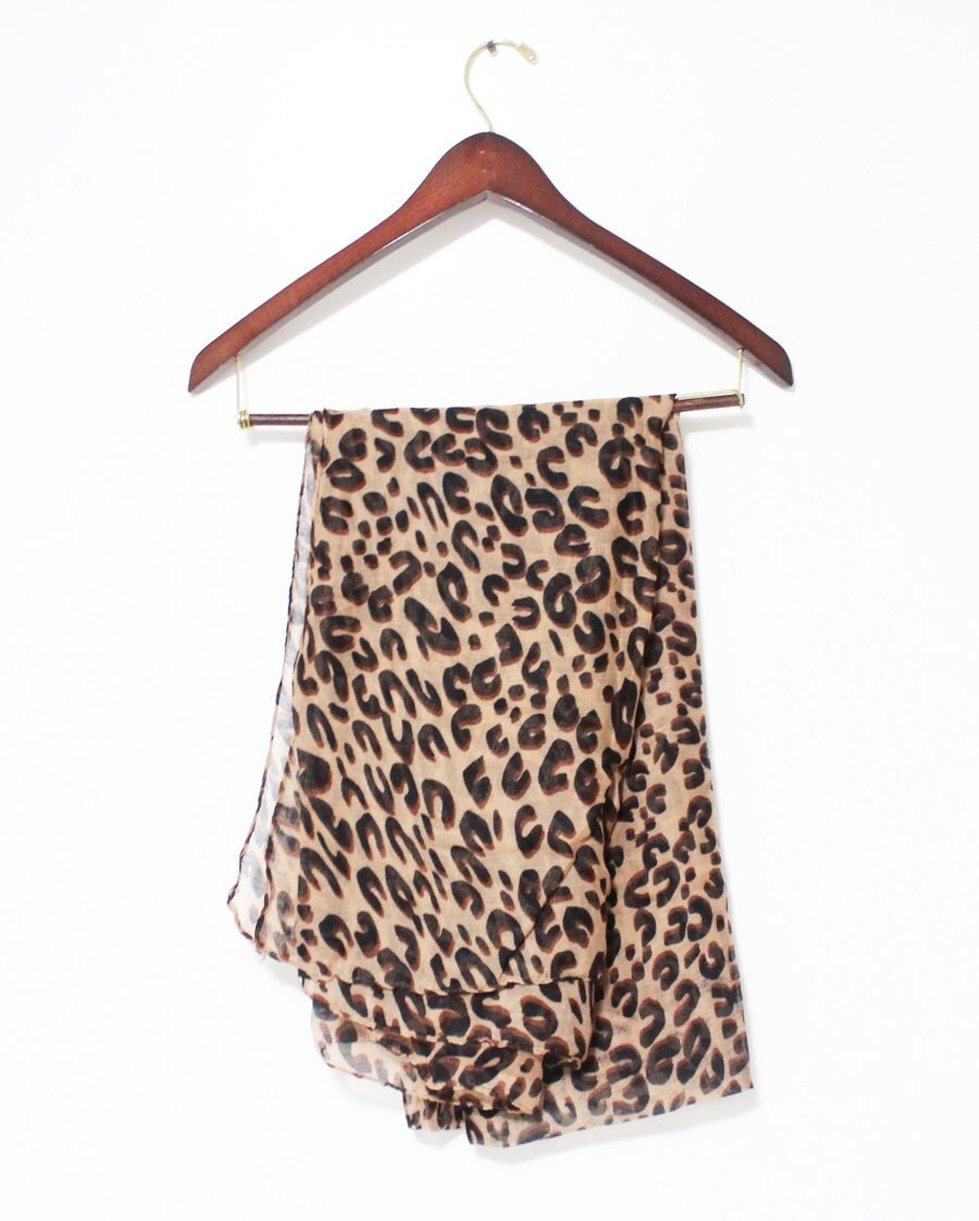 Brown Leopard Infinity Scarf Animal Pattern Scarf by LitoPinkOwl