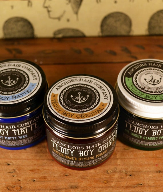 Teddy Boy Pomade and Hair Wax Bundle Styling by AnchorsHairCo