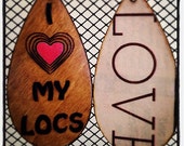 I (heart) MY LOCS Earrings with "LOVE" graphic back