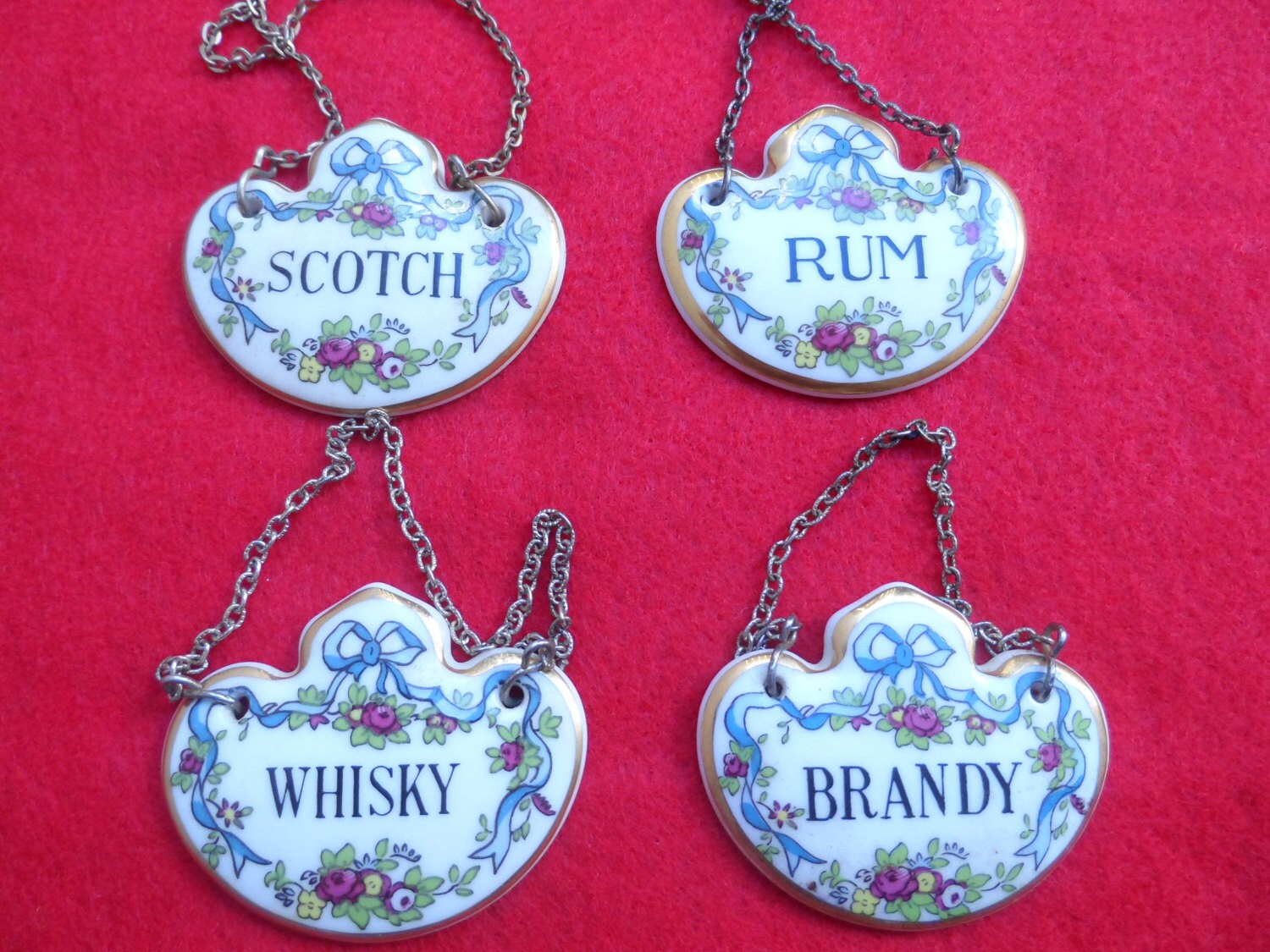 Coalport Bone China Decanter Liquor Label Bottle Tag