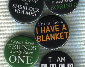 1.25" BBC Sherlock quote Pinback Button