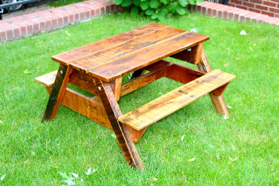 Items similar to Children's Picnic Table from Reclaimed Wood on Etsy