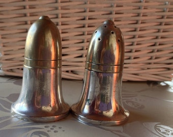 Vintage 1940s Silver Plated Salt & Pepper Shakers