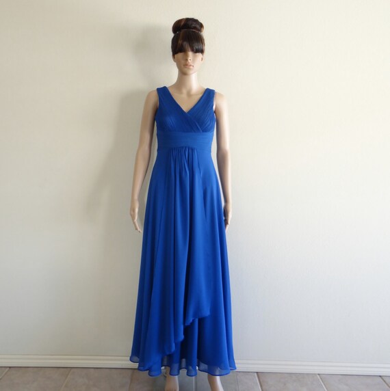 Long Bridesmaid Dress. Maxi Dress. Blue Prom Dress