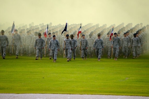 USA Army Soldiers Coming out of Woods Ready to Serve America