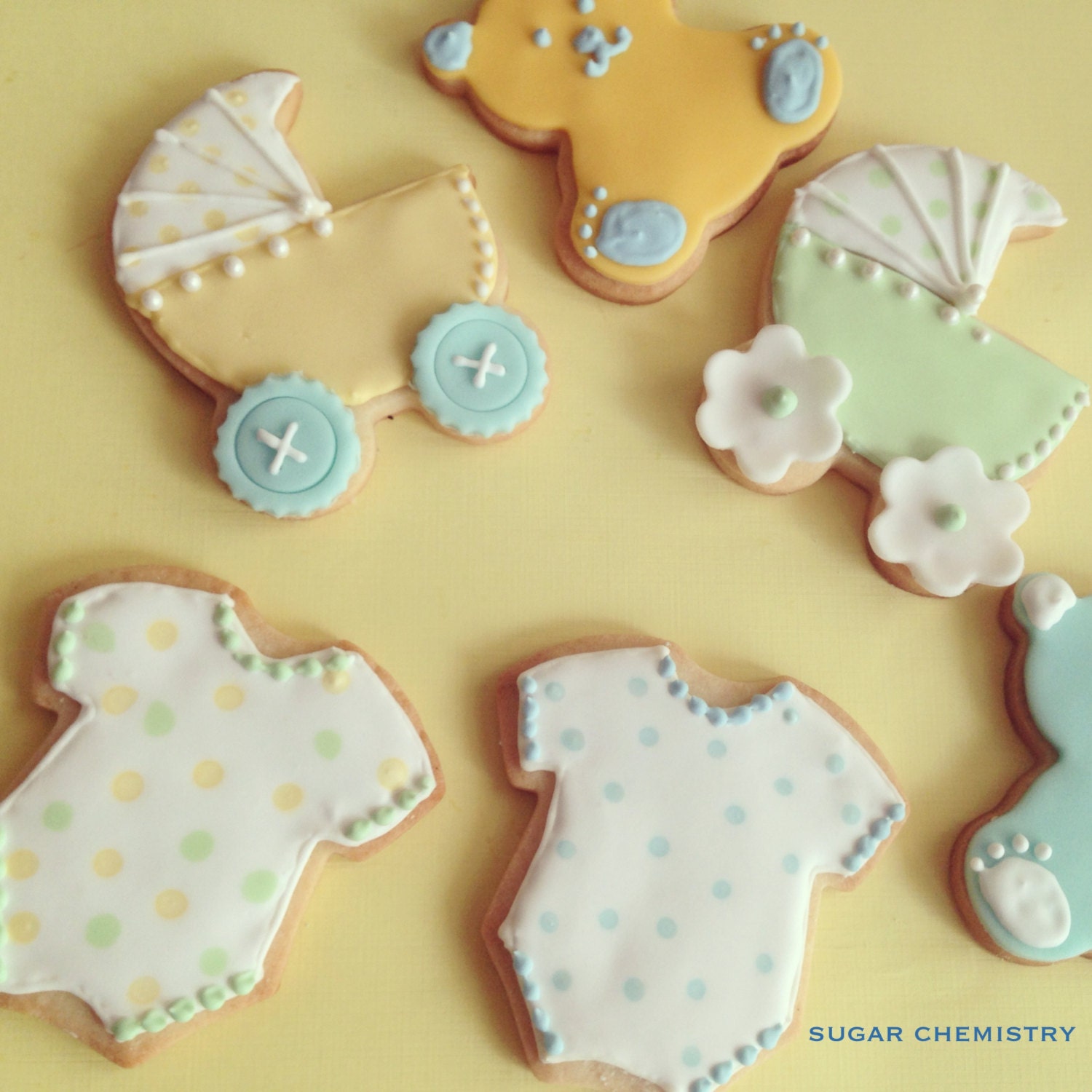 Baby Shower Royal Icing Cookies by SugarChemistry on Etsy
