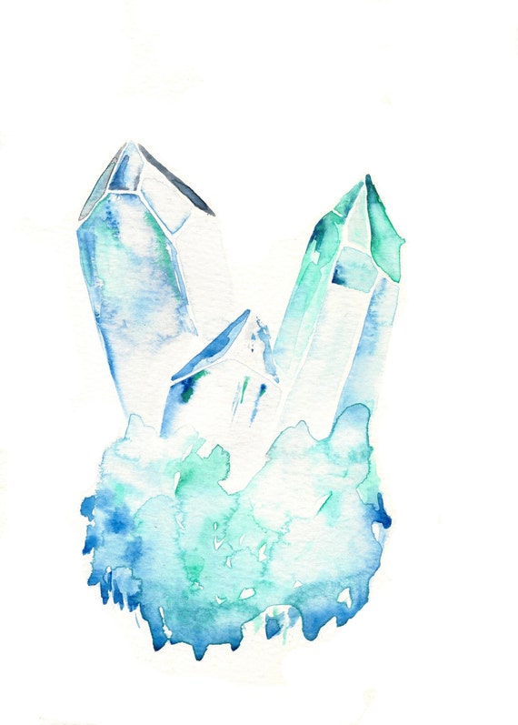 Items similar to AQUAMARINE * handmade watercolor painting * raw ...