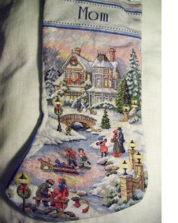 Victorian Cross stitch Christmas Stocking By CcANDrr On Etsy