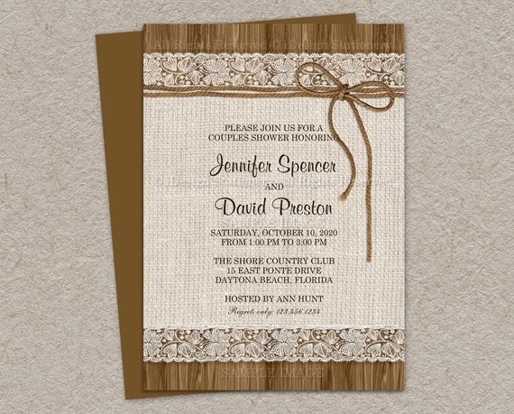 Rustic Couples Shower Invitations 9