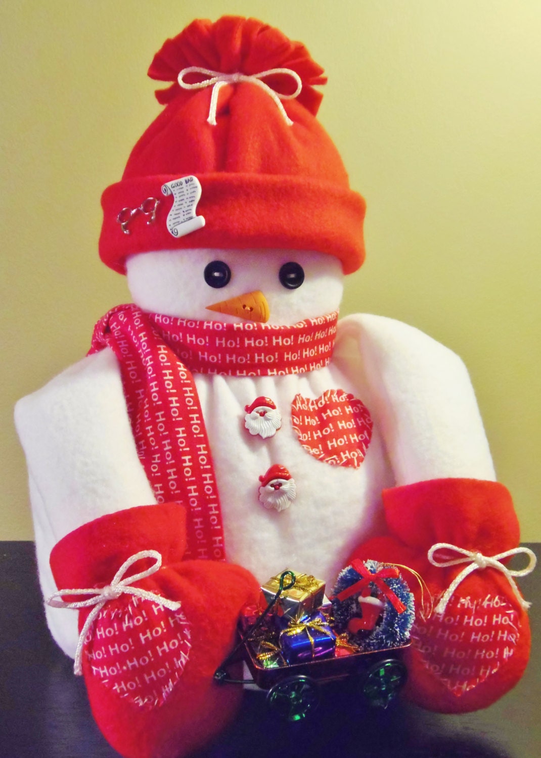 Santa Themed Snowman Decoration