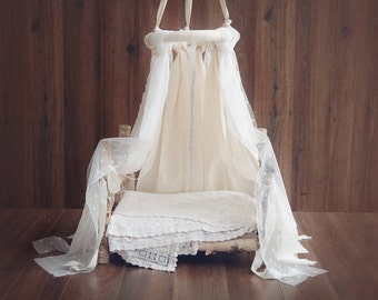CANOPY Cotton and Lace - Newborn Canopy Photo Prop, photography props, newborn props, clear stile, minimalistic style prop, vintage style
