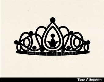SVG Tiara clip art,black silhouette clip art,queen crown clip art No. 43,black princess crown clip art,silhouette tiara,instant download