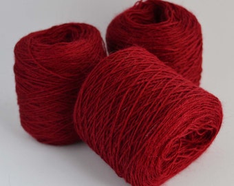 Baby Alpaca yarn - Cranberry Red - Lightweight yarn - 1 ply - crochet thread- RJ2015