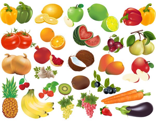 Instant Download: Fruit and Vegetable Clip Art by OneStopDigital