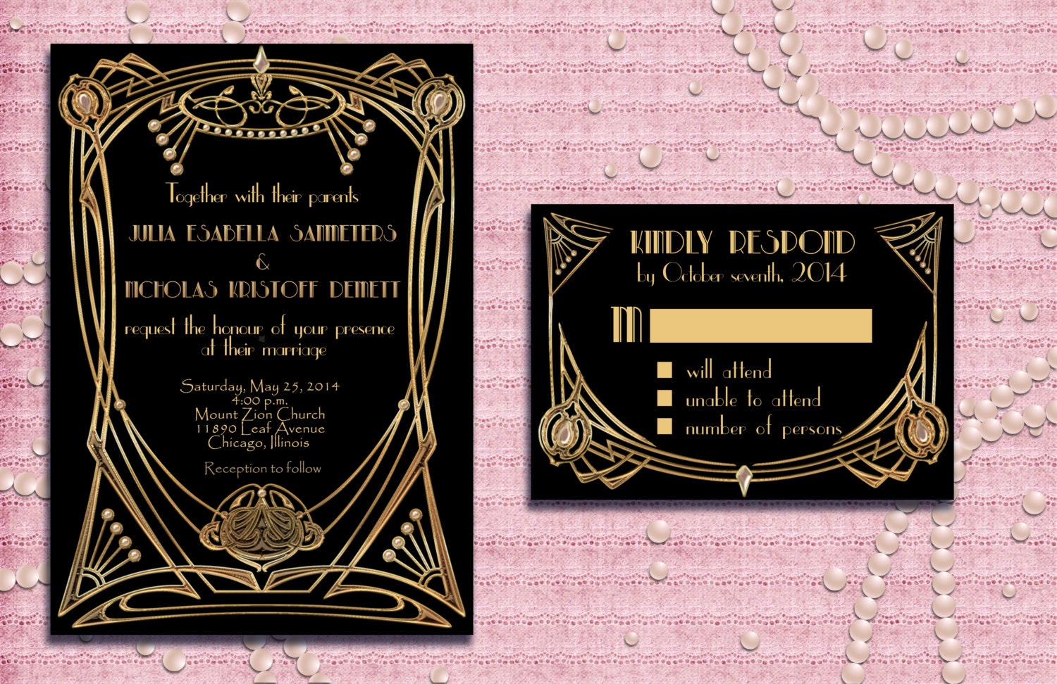 Great Gatsby Wedding Invitation Templates 7
