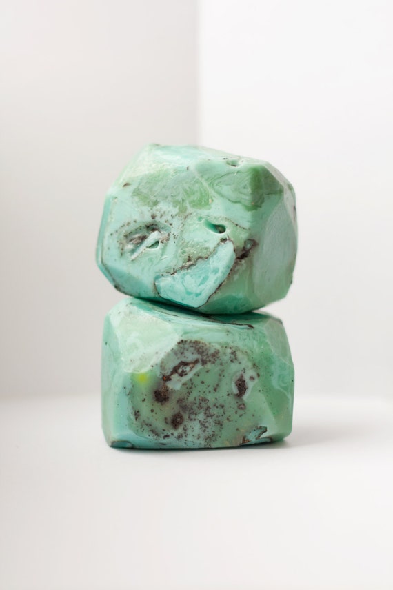 Natural Turquoise  Soap Rock With Natural Moistening Oils And Essential Oils, Handmade Aromatherapy Soap Stone, Gem Soap