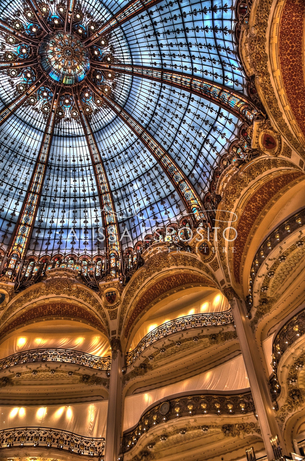 Paris France Stained Glass French Travel Photography 8x10