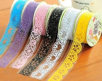 Lace Tape, Bud Silk Stationery Stickers, Lace Stickers, Bud Silk Stickers, Lace stationery tape